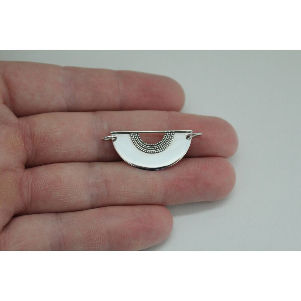 Sterling Silver Scallop with Granulation and Wire Charm